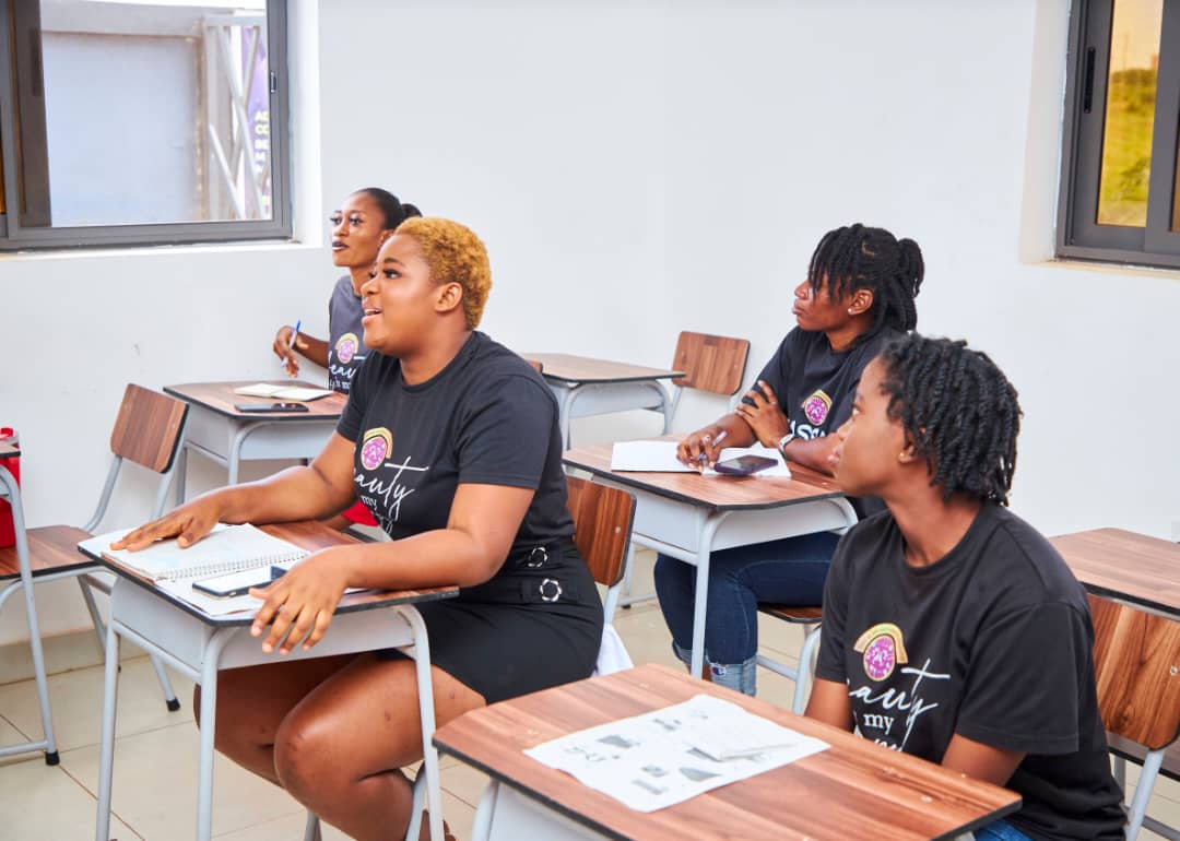 Beauty therapy practical training in session